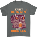 Early Drinkin' Quick Drunken Funny Alcohol Beer Mens T-Shirt 100% Cotton Charcoal