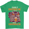 Early Drinkin' Quick Drunken Funny Alcohol Beer Mens T-Shirt 100% Cotton Irish Green