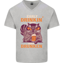Early Drinkin' Quick Drunken Funny Alcohol Beer Mens V-Neck Cotton T-Shirt Sports Grey