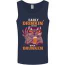Early Drinkin' Quick Drunken Funny Alcohol Beer Mens Vest Tank Top Navy Blue