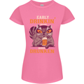 Early Drinkin' Quick Drunken Funny Alcohol Beer Womens Petite Cut T-Shirt Azalea
