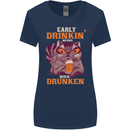 Early Drinkin' Quick Drunken Funny Alcohol Beer Womens Wider Cut T-Shirt Navy Blue