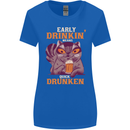 Early Drinkin' Quick Drunken Funny Alcohol Beer Womens Wider Cut T-Shirt Royal Blue