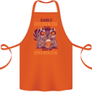 Early Drinkin' Quick Drunken Funny Beer Alcohol Cotton Apron 100% Organic Orange