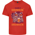 Early Drinkin' Quick Drunken Funny Beer Alcohol Kids T-Shirt Childrens Red