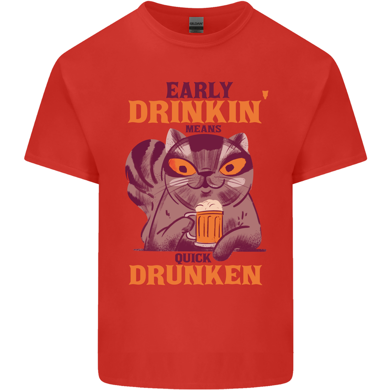 Early Drinkin' Quick Drunken Funny Beer Alcohol Kids T-Shirt Childrens Red
