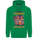 Early Drinkin' Quick Drunken Funny Beer Alcohol Mens 80% Cotton Hoodie Irish Green
