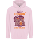 Early Drinkin' Quick Drunken Funny Beer Alcohol Mens 80% Cotton Hoodie Light Pink