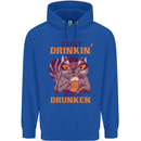 Early Drinkin' Quick Drunken Funny Beer Alcohol Mens 80% Cotton Hoodie Royal Blue