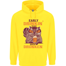 Early Drinkin' Quick Drunken Funny Beer Alcohol Mens 80% Cotton Hoodie Yellow