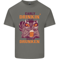 Early Drinkin' Quick Drunken Funny Beer Alcohol Mens Cotton T-Shirt Tee Top Charcoal