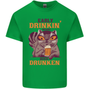 Early Drinkin' Quick Drunken Funny Beer Alcohol Mens Cotton T-Shirt Tee Top Irish Green