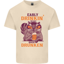 Early Drinkin' Quick Drunken Funny Beer Alcohol Mens Cotton T-Shirt Tee Top Natural