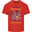 Early Drinkin' Quick Drunken Funny Beer Alcohol Mens Cotton T-Shirt Tee Top Red