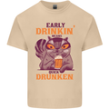 Early Drinkin' Quick Drunken Funny Beer Alcohol Mens Cotton T-Shirt Tee Top Sand