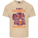 Early Drinkin' Quick Drunken Funny Beer Alcohol Mens Cotton T-Shirt Tee Top Sand