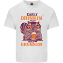 Early Drinkin' Quick Drunken Funny Beer Alcohol Mens Cotton T-Shirt Tee Top White
