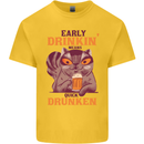 Early Drinkin' Quick Drunken Funny Beer Alcohol Mens Cotton T-Shirt Tee Top Yellow