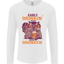 Early Drinkin' Quick Drunken Funny Beer Alcohol Mens Long Sleeve T-Shirt White