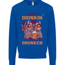 Early Drinkin' Quick Drunken Funny Beer Alcohol Mens Sweatshirt Jumper Royal Blue