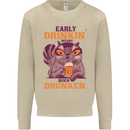 Early Drinkin' Quick Drunken Funny Beer Alcohol Mens Sweatshirt Jumper Sand