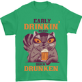 Early Drinkin' Quick Drunken Funny Beer Alcohol Mens T-Shirt 100% Cotton Irish Green