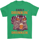 Early Drinkin' Quick Drunken Funny Beer Alcohol Mens T-Shirt 100% Cotton Irish Green