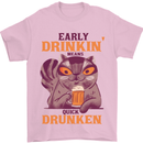 Early Drinkin' Quick Drunken Funny Beer Alcohol Mens T-Shirt 100% Cotton Light Pink