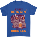 Early Drinkin' Quick Drunken Funny Beer Alcohol Mens T-Shirt 100% Cotton Royal Blue