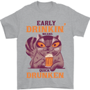 Early Drinkin' Quick Drunken Funny Beer Alcohol Mens T-Shirt 100% Cotton Sports Grey