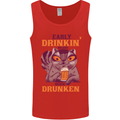 Early Drinkin' Quick Drunken Funny Beer Alcohol Mens Vest Tank Top Red