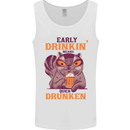 Early Drinkin' Quick Drunken Funny Beer Alcohol Mens Vest Tank Top White