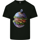 Earth Burger Funny Food Planet Kids T-Shirt Childrens Black