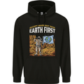 Earth First Climate Change Astronaut Mars Childrens Kids Hoodie Black