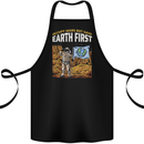 Earth First Climate Change Astronaut Mars Cotton Apron 100% Organic Black