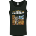 Earth First Climate Change Astronaut Mars Mens Vest Tank Top Black