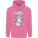 Easter Anime Girl With Eggs and Bunny Ears Mens 80% Cotton Hoodie Azelea