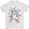 Easter Anime Girl With Eggs and Bunny Ears Mens T-Shirt 100% Cotton White