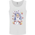 Easter Anime Girl With Eggs and Bunny Ears Mens Vest Tank Top White