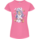Easter Anime Girl With Eggs and Bunny Ears Womens Petite Cut T-Shirt Azalea