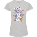 Easter Anime Girl With Eggs and Bunny Ears Womens Petite Cut T-Shirt Sports Grey