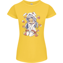Easter Anime Girl With Eggs and Bunny Ears Womens Petite Cut T-Shirt Yellow