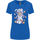 Easter Anime Girl With Eggs and Bunny Ears Womens Wider Cut T-Shirt Royal Blue
