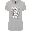Easter Anime Girl With Eggs and Bunny Ears Womens Wider Cut T-Shirt Sports Grey
