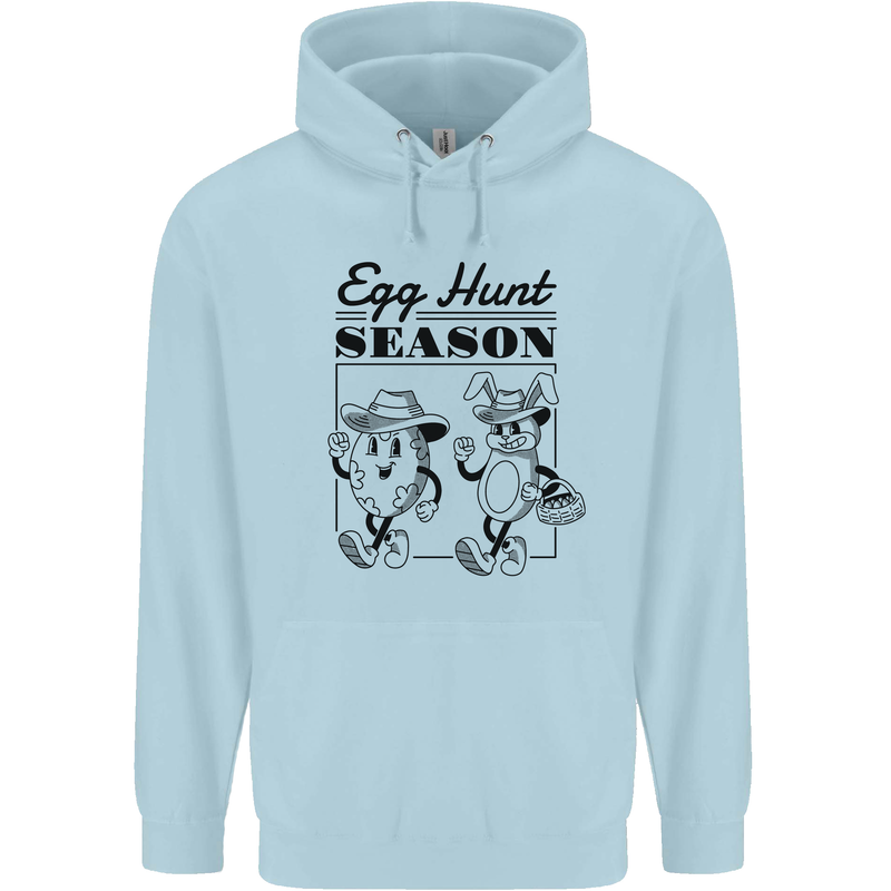 Easter Egg Hunt Season Childrens Kids Hoodie Light Blue
