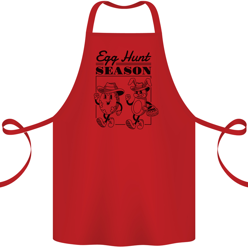 Easter Egg Hunt Season Cotton Apron 100% Organic Red