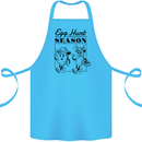 Easter Egg Hunt Season Cotton Apron 100% Organic Turquoise