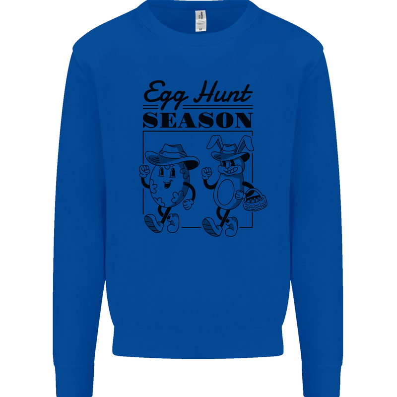 Easter Egg Hunt Season Kids Sweatshirt Jumper Royal Blue