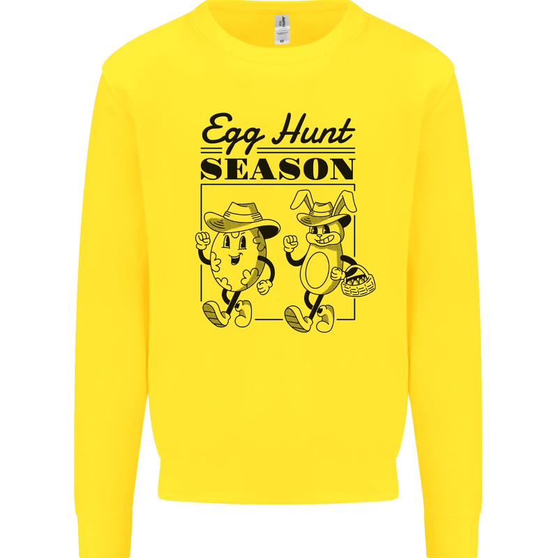 Easter Egg Hunt Season Kids Sweatshirt Jumper Yellow