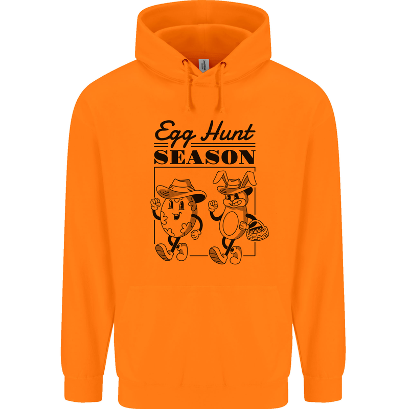 Easter Egg Hunt Season Mens 80% Cotton Hoodie Orange